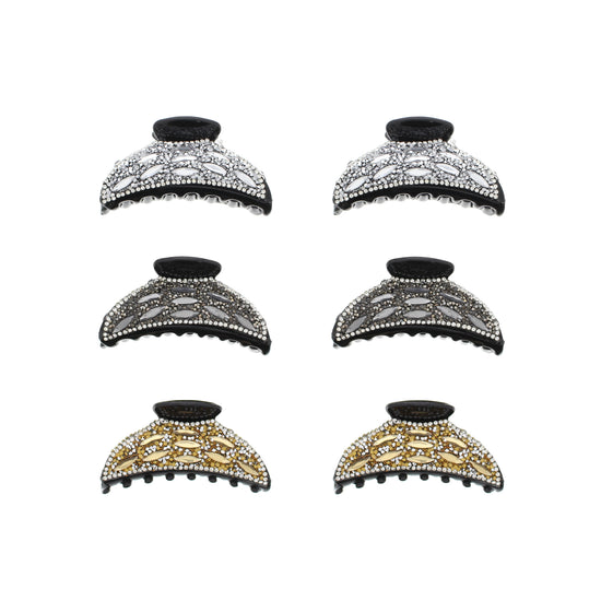 Assorted Diamante Stone Hair Claw Clips
