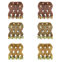 4.5cm Wooden Effect Criss Cross Hair Claw Clips