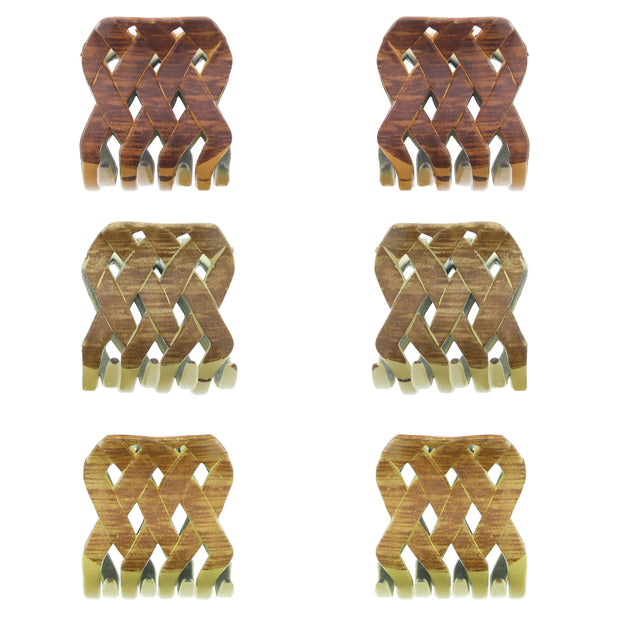 4.5cm Assorted Wooden Effect Criss Cross Clamps