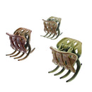 4.5cm Wooden Effect Criss Cross Hair Claw Clips