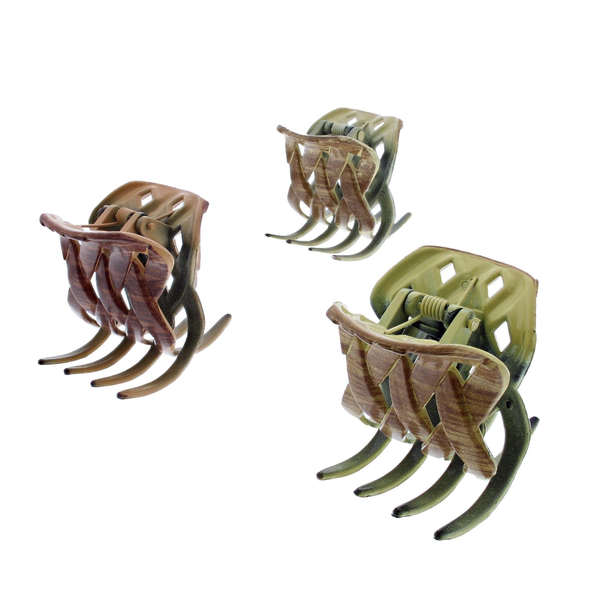 4.5cm Wooden Effect Criss Cross Hair Claw Clips