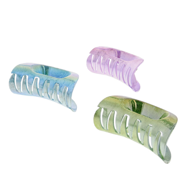 6cm Assorted Bright Marble AB Effect Mini Clamps