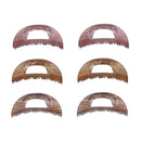 6cm Translucent Brown Shades Wood Effect Mini Hair Claw Clips
