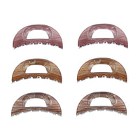 6cm Translucent Brown Shades Wood Effect Mini Hair Claw Clips
