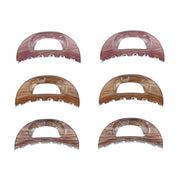 6cm Assorted Translucent Brown Shades Wood Effect Mini Clamps