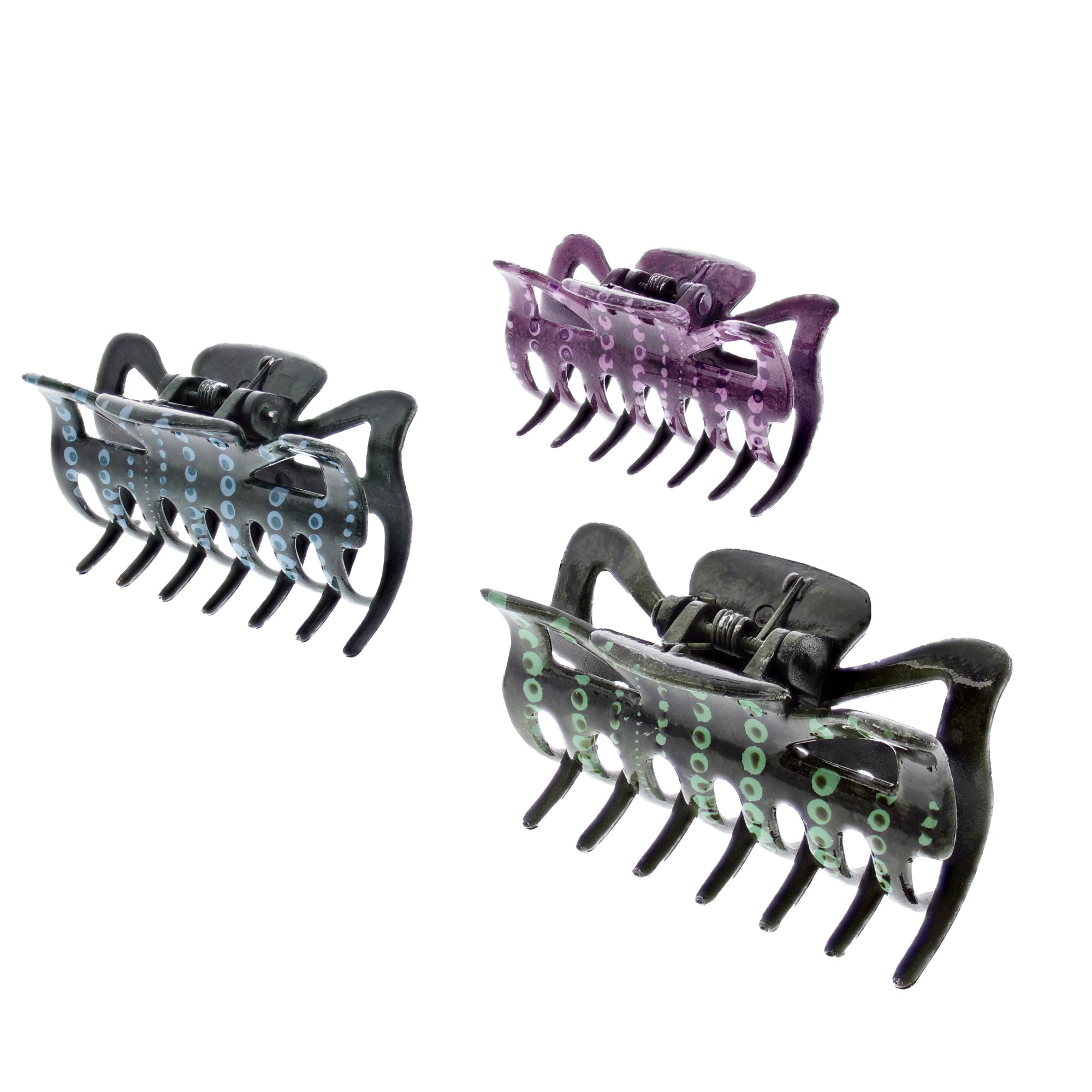 6cm Assorted Winter Colour Spotted Hair Claw Clips