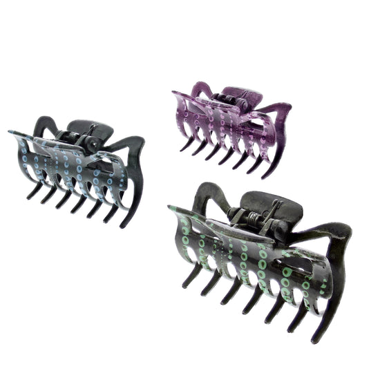 6cm Assorted Winter Colour Spotted Hair Claw Clips
