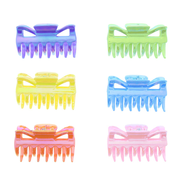 6cm Assorted Pastel Marble Effect Clamps
