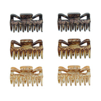 6cm Brown Shades Glitter Hair Claw Clips