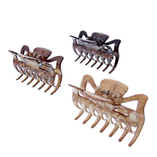 6cm Brown Shades Glitter Hair Claw Clips