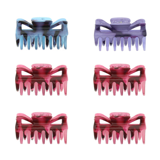 6cm Two Tone Marble Effect Hair Claw Clips