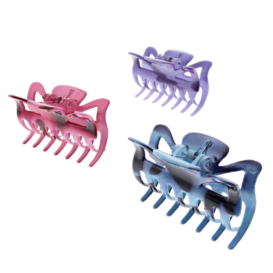 6cm Two Tone Marble Effect Hair Claw Clips