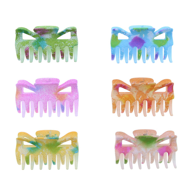 6cm Assorted Matt Pastel Snake Skin Clamps