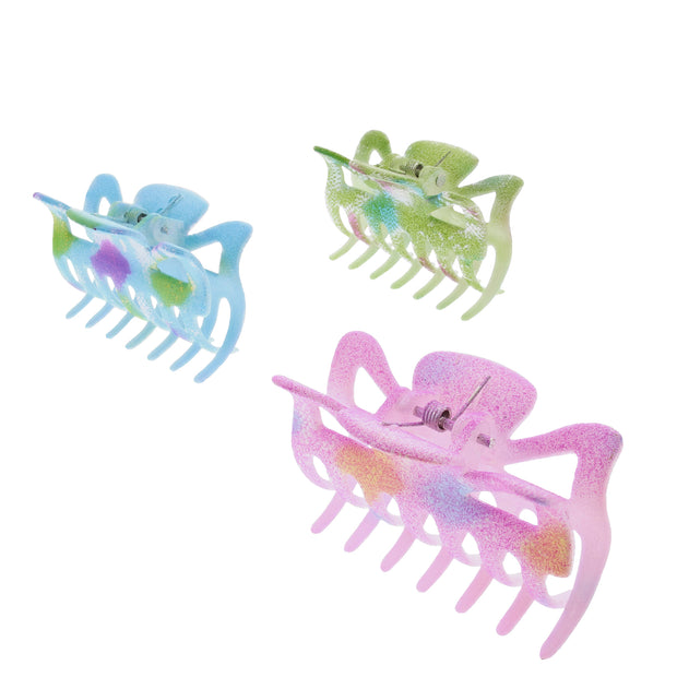 6cm Assorted Matt Pastel Snake Skin Clamps