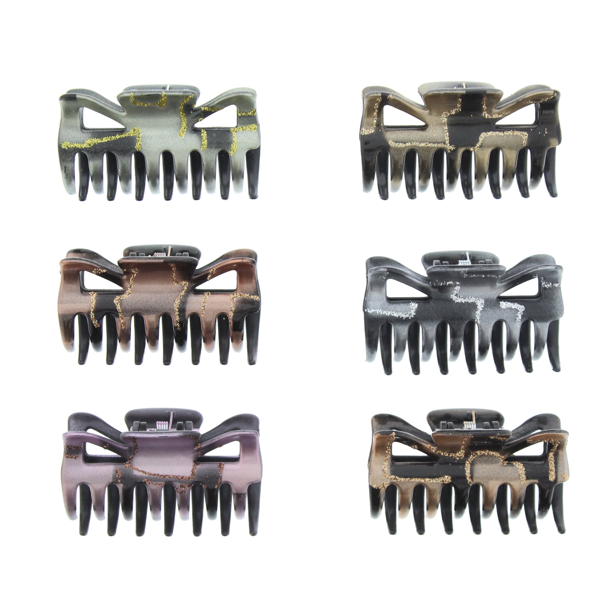 6cm Metallic Glitter Hair Claw Clips