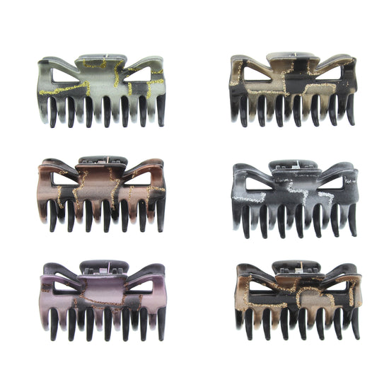 6cm Metallic Glitter Hair Claw Clips