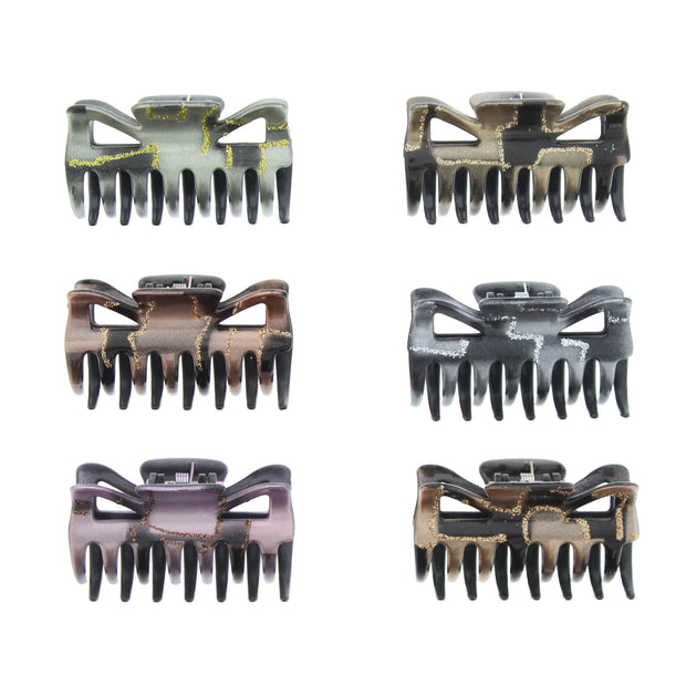 6cm Assorted Metallic Glitter Clamps