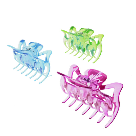 6cm Paint Splash Translucent Glitter Hair Claw Clips