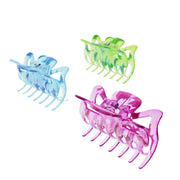 6cm Assorted Paint Splash Translucent Glitter Clamps