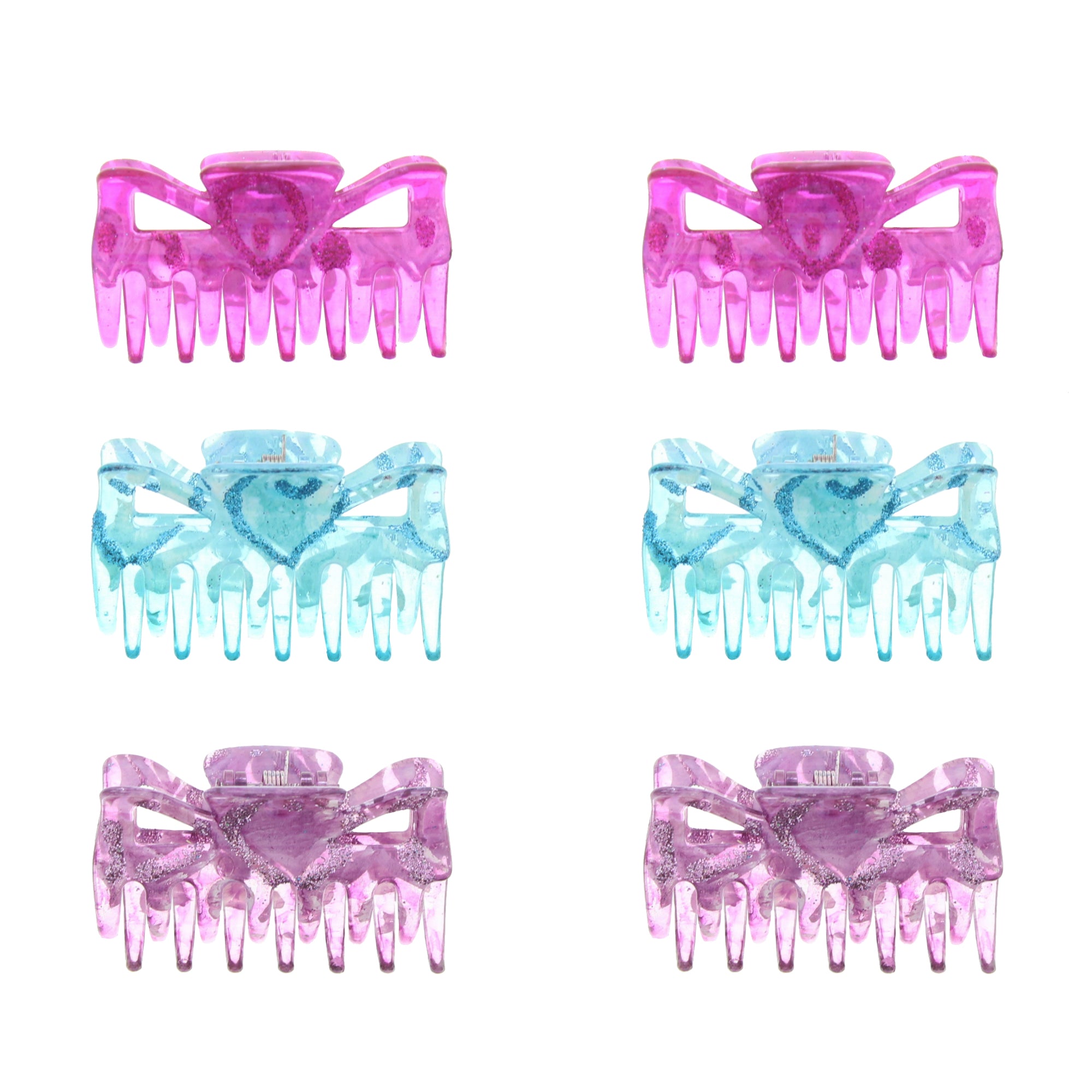 6cm Pastel Glitter Hair Claw Clips