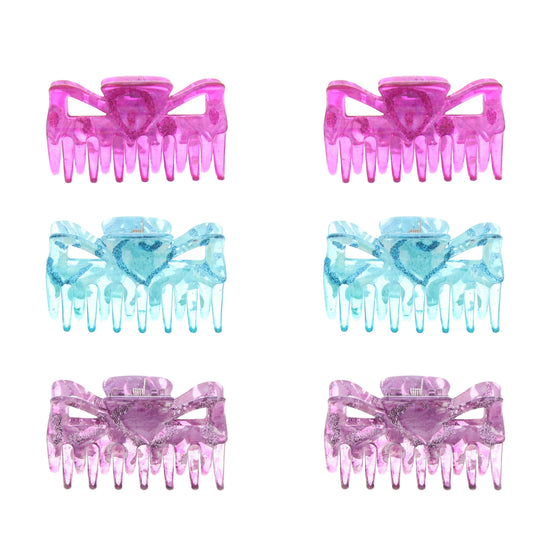 6cm Pastel Glitter Hair Claw Clips