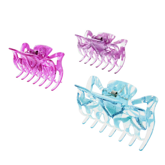 6cm Pastel Glitter Hair Claw Clips