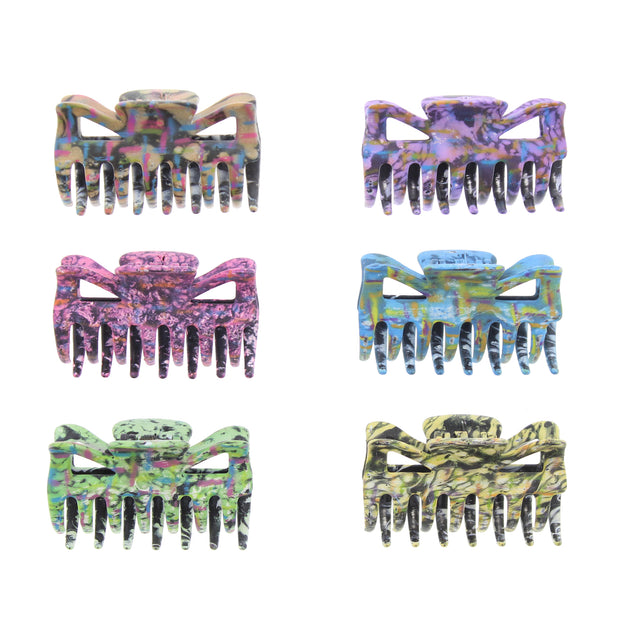 6cm Assorted Acid Wash Effect Clamps