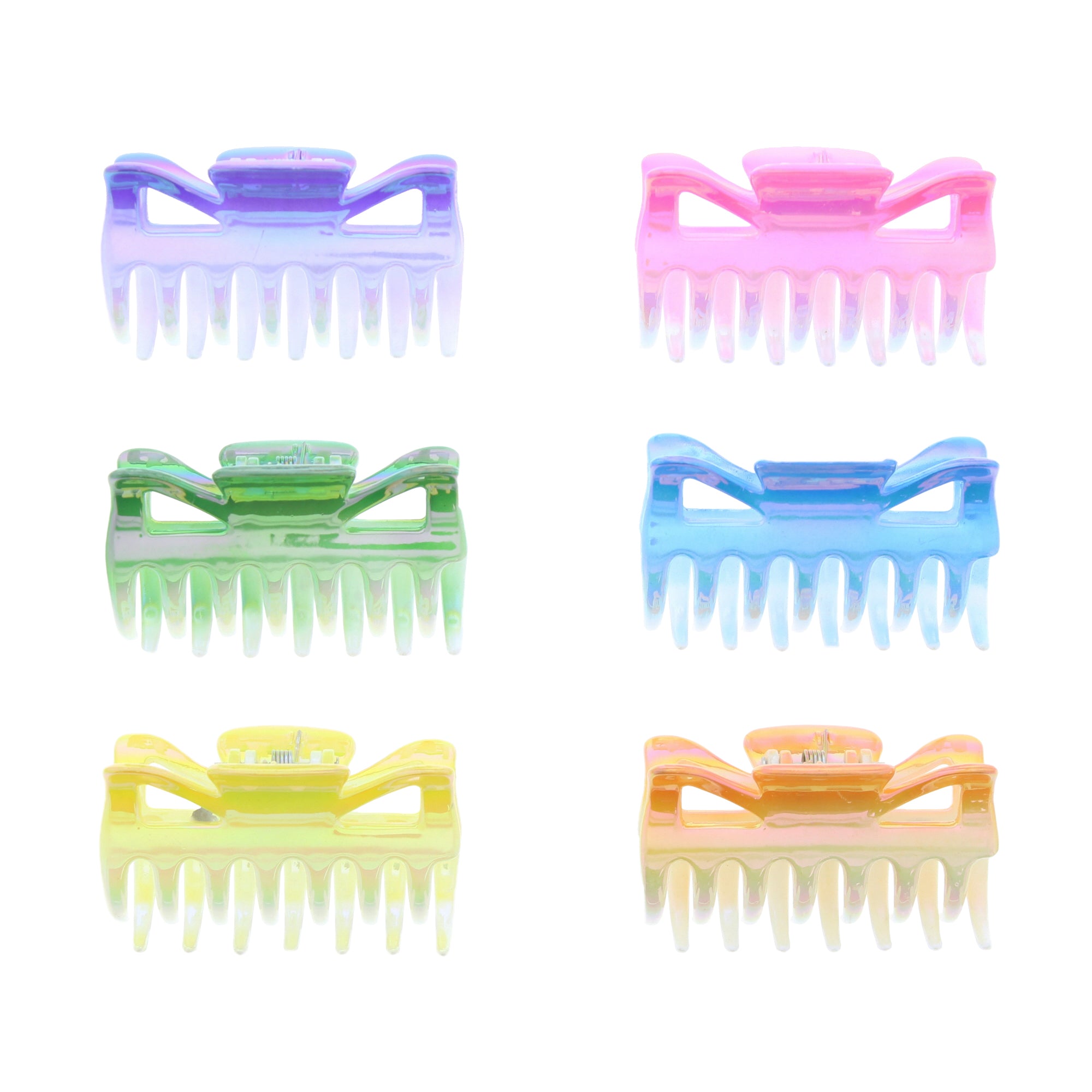 6cm Two Tone AB Bright Hair Claw Clips