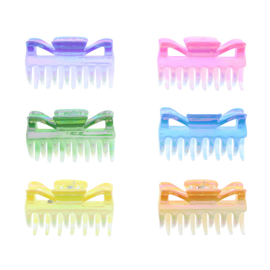 6cm Two Tone AB Bright Hair Claw Clips