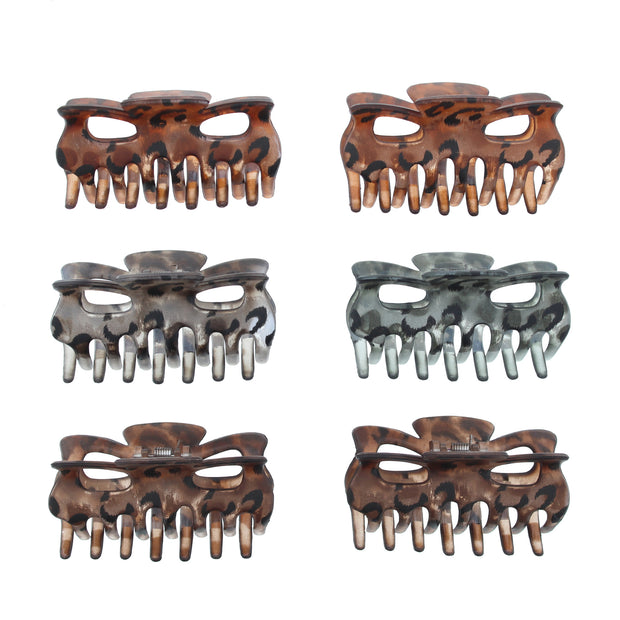 6cm Assorted Leopard Print Clamps