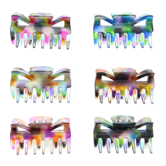 6cm Translucent Paint Splash Hair Claw Clips