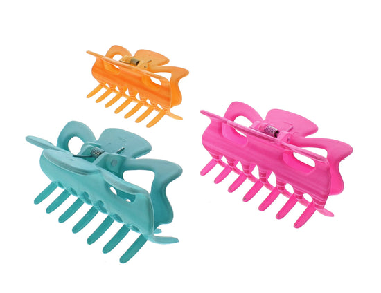9cm Claw Hair Clips - Striped Pastel