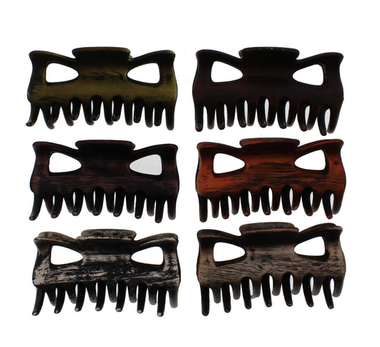 9cm Claw Hair Clips - Burnished Metallic