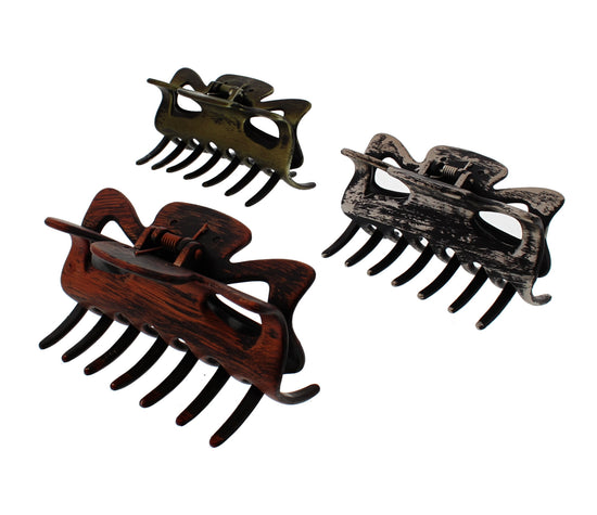 9cm Claw Hair Clips - Burnished Metallic