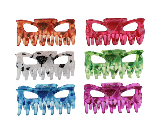 9cm Translucent Glitter Claw Hair Clips