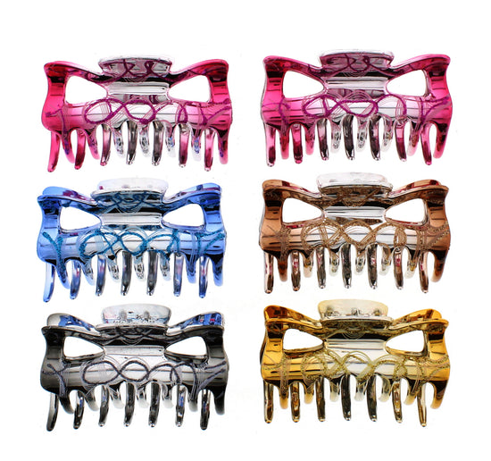 9cm Glitter Bright 2 Tone Claw Hair Clips