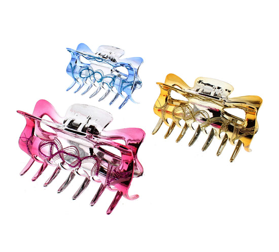 9cm Glitter Bright 2 Tone Claw Hair Clips