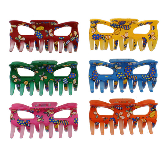 9cm Butterfly Print Claw Hair Clips
