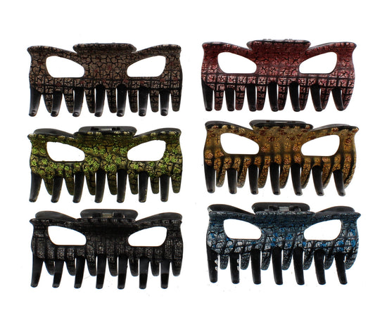 9cm Cracked Glitter Claw Hair Clips