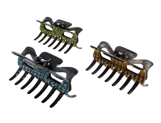 9cm Cracked Glitter Claw Hair Clips