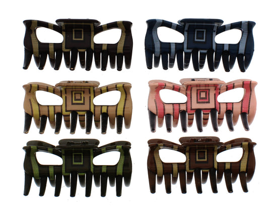 9cm Stripes and Square Claw Hair Clips