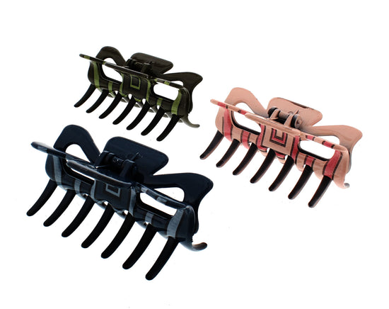 9cm Stripes and Square Claw Hair Clips