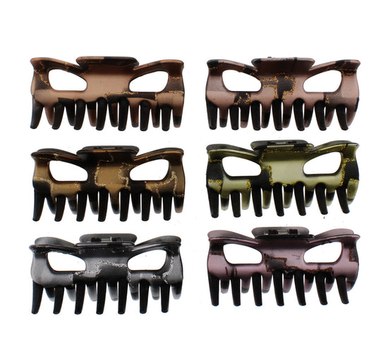 9cm Claw Hair Clips - Metallic with Glitter Pattern