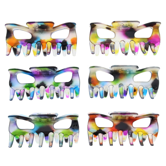 9cm Translucent Paint splash Claw Hair Clips