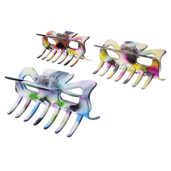 9cm Translucent Paint splash Claw Hair Clips