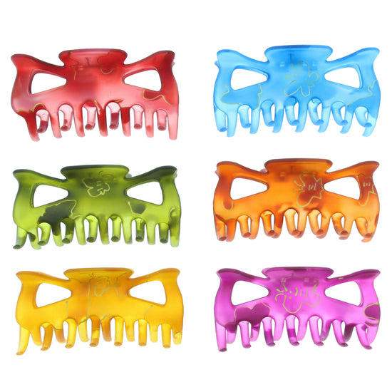 9cm Butterfly Print Translucent Hair Claw Clips