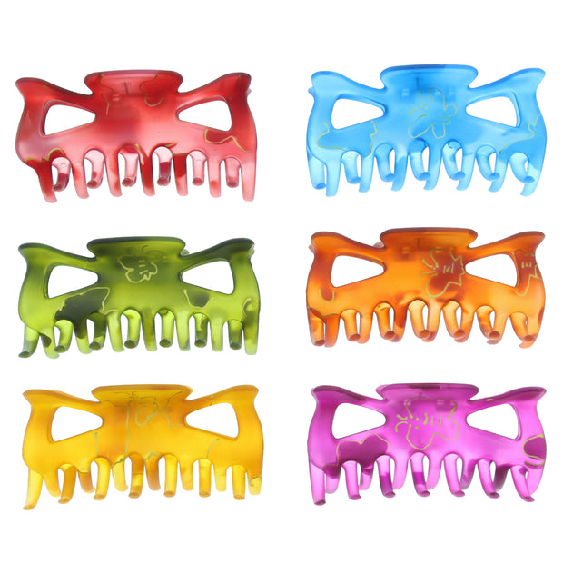 9cm Assorted Translucent Bright Clamps with Butterfly Print