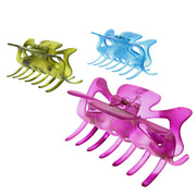9cm Assorted Translucent Bright Clamps with Butterfly Print
