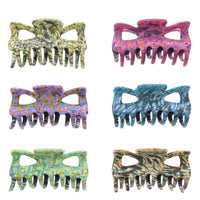 9cm Assorted Acid Wash Effect Hair Claw Clips