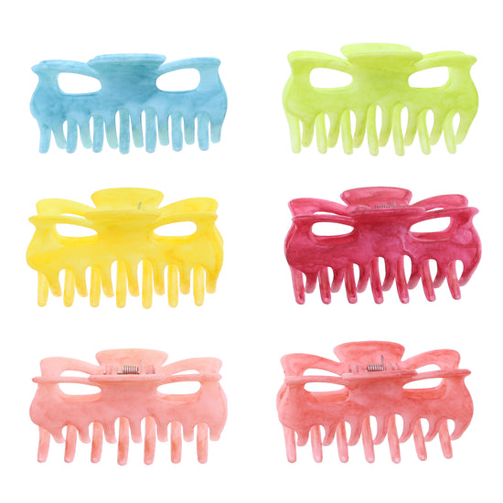 9cm Pastel Marble Effect Hair Claw Clips